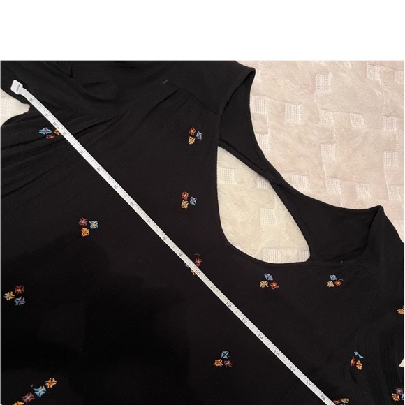 Free People Embroidered Swing Mini Dress Multicolor Black Size Large - Picture 8 of 11